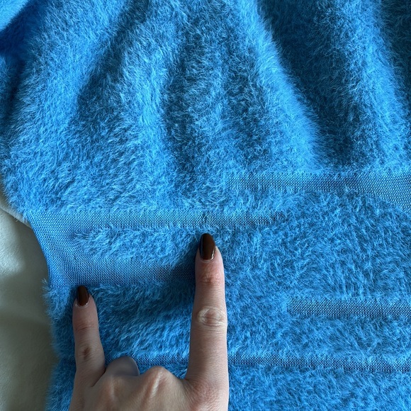 House of Sunny Sliding Doors Dress Fluffy Mesh in Blue - Picture 9 of 11